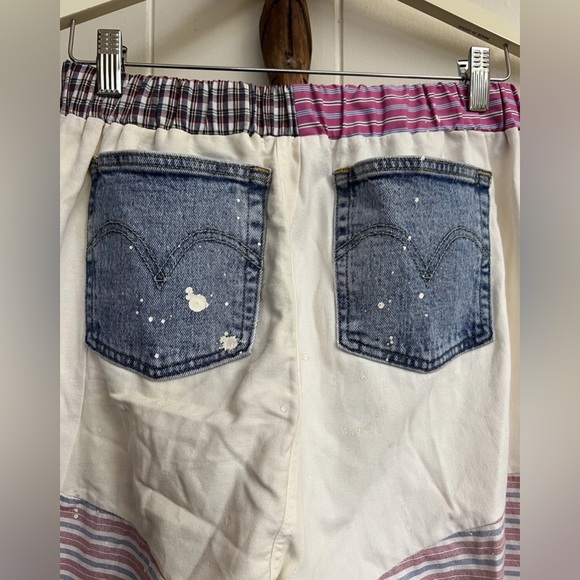 Free‎ People Tricia Fix $248 Patchwork Pants Polo Ralph Lauren Repurposed Artsy - Picture 6 of 9